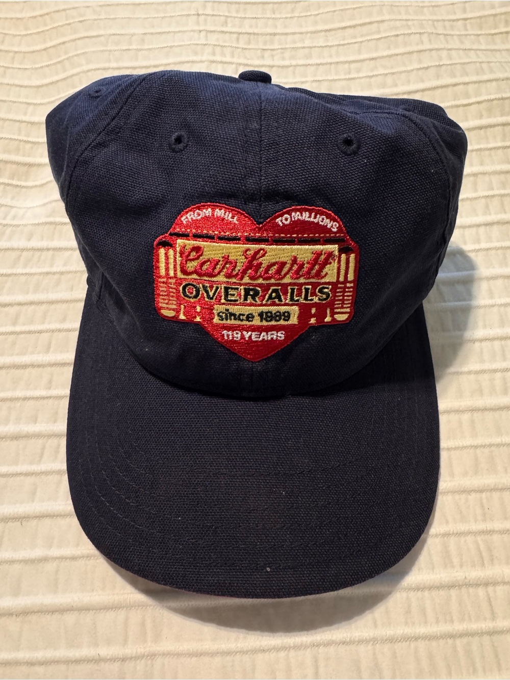 Carhartt Navy Hat with Small Gold Logo Tab